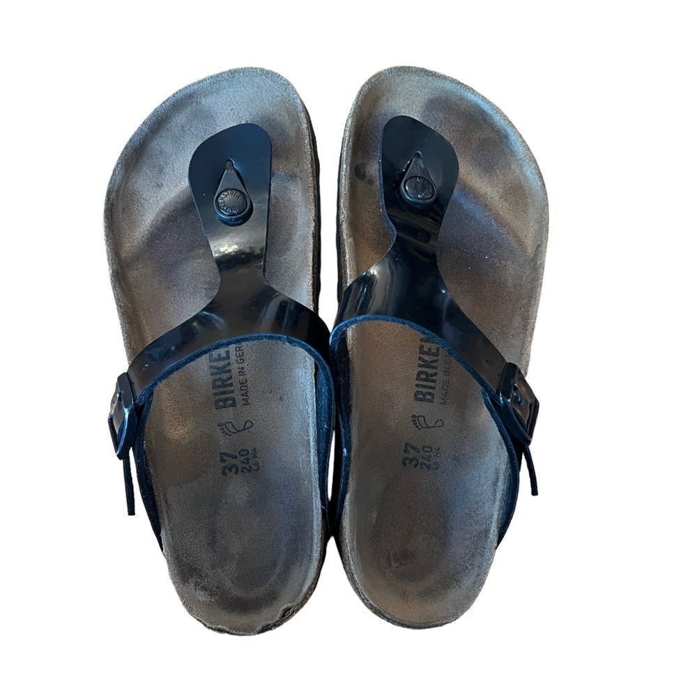 Birkenstock Gizeh Birko-Flor Black Patent size 37